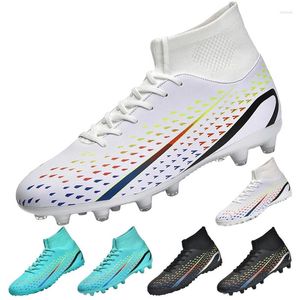 American Football Shoes Boots High Tornozelo Men Turf Soccer Outdoor On Slip Boot para meninos Treinamento de grama profissional calçados esportivos 35-47