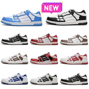 Designer Men AMIRl Athletic Shoes Skelet Bones Trainers Women Black White Luxury Casual Sports Shoes Skel Top Low Amlrl Genuine Leather Lace Up High Basketball Shoes