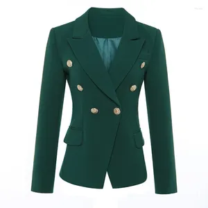 Ternos femininos primavera blazer lapela 2024 em jaquetas moda roupas botão dourado elegante