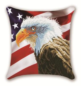 Flag with Eagle Partial AB Diamond Mosaic Paintings Cushion Cover Cross Stitch Kits Art 5D DIY Embroidery Pillow Case Decor Home 21417499