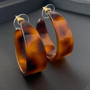 Tendências da moda Designer original Hawksbill Amber Brincos acrílicos para mulheres Luxo Big Hoop Famous Brand Fine Gift Jewelry