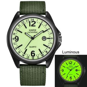 Glow in the Dark Orologi Top Brand Luxury Orologio militare da uomo Orologio al quarzo militare Orologio da polso sportivo di lusso con quadrante nero # 35269D