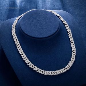 10Mm Moissanite Chain Sterling Sier Necklace Iced Out Hip Hop Jewelry Cuban Link Chain