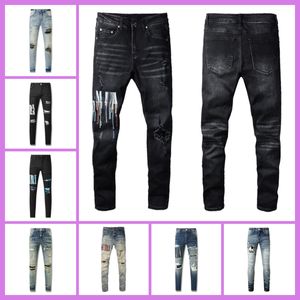 Amirs Jeans For Mens Designer Pants Fashion Casual Hip Hop Streetwear Stretch Slim Fit Men Ripped Pant AM Amirly Versatile Handsome Trousers Designers Jeans