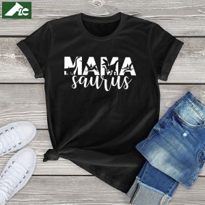 T-shirty mamasaurus t rex dinozaur mama saurus graficzna koszulka 100% bawełniana koszula dinozaur