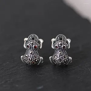 Kolczyki stadnorskie fnj marcasite ropucha 925 Silver Original Pure S925 Sterling Earring Kobiet biżuteria