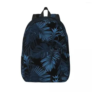 Zaino Dark Indigo Tropical Donna Zaini piccoli Ragazzo Ragazza Bookbag Borsa a tracolla moda Portabilità Zaino da viaggio Scuola per bambini