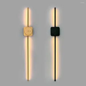 Wall Lamp Art Long Gold Black White Modern LED Lights Living Dining Room Bedroom Bedside Porch Hallway Lamps Indoor Lighting