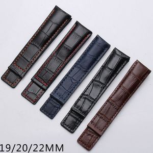 19mm 20mm 22mm leather strap for fit carrera monaco mens watch band black brown blue bracelet without buckle th watch334z