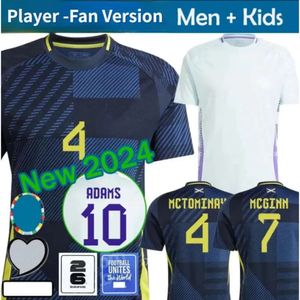 Maglia da calcio Scozia 24 25 2024 Euro Cup Maglia da calcio della squadra nazionale scozzese Kit per bambini Home Blu navy Away Bianco 150 anni anniversario Speciale ROBERTSON 631