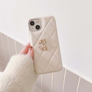 iPhone 14 Pro Max Designer Puffy Phone Case för Apple 15 Plus 13 12 11 Luxury Pebbled Pu Leather Diamond Mönster Stitch Mobil Halvkropp Back Cover Coque Fundas White