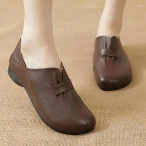 Casual Shoes Mother Autumn Soft Face Sole varje sko brittisk platt slip-on loff Fashion Women's