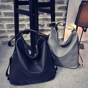 DrawString Fashion 2024 Autumn Pu Leather Crossbody Bags Multifunktionella stora kapacitet Casual Handväskor för kvinnor