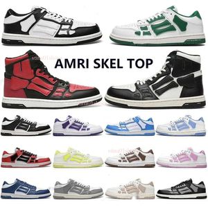 Designer Casual Shoes Skel Top Low Bone Leather Sneakers Skeleton Blue Red White Black Green Män Kvinnor utomhusträningskor 28