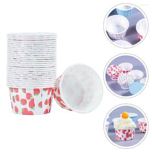 Kubki jednorazowe słomki 100pcs Cupcake Case uchwyty papierowe pieczenie muffinki