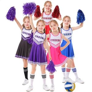 Atmungsaktive Cheerleader-Kinder-Schulmädchen-Outfits, Kleid, schicke Cheerleader-Uniform-Outfits 240305