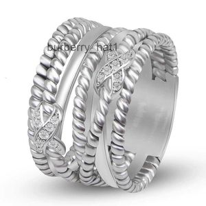 Кольцо Two X Design Stack для женщин и мужчин, латунное витое кольцо из белого золота, ювелирные изделия