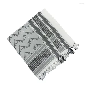 Scarves Y166 Black White Shemagh Desert Scarf Tassels Arab Bandana Head Wraps For Men Women