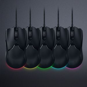 Ra-zer Deathadder Chroma Elite Vip-er Mini Game Mouse USB Com Fio 5 Botões Sensor Óptico Mouse Preto Padrão Essential Edition Ratos para jogos com logotipo DHL