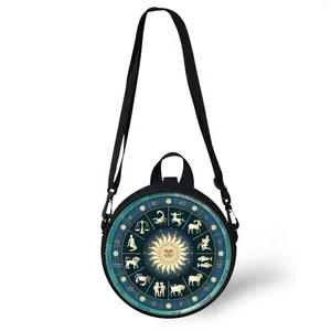 Bag Haoyun Gothic 12 Constellations Mini Girl Boy Round Women Black Shoulder Sac Circle grossist Dropshiping