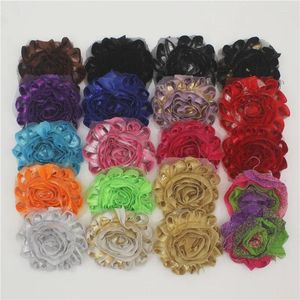 Hair Accessories 10pcs 2.5" Shiny Flowers For Princess Baby Girls Shirts Clothes Dress Sewing Decorative
