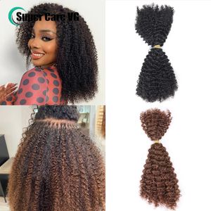 50g Human Hair Crochet Bulk For Black Women Braiding Kinky Curly Locs Virgin Peruvian Hair Double Drawn No Weft 240407