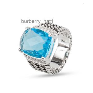 Anéis de noivado ovais novo vintage azul 16*12mm zircônia cúbica anel fashion feminino presente do dia memorial