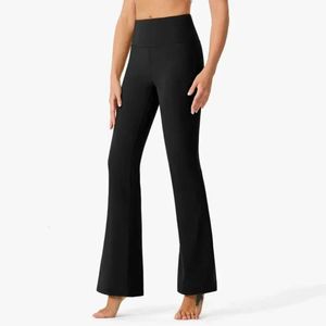 Lu Pant Align Align Lu Lemon Высокая талия Lu Push Up Flare Широкие брюки для йоги Женские элегантные черные спортивные леггинсы Laides Tights Женский тренажерный зал