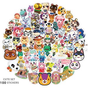 100PCS Animal Crossing Sticker Waterproof Cartoon Animals Club Stickers Graffiti Patches Chopper Decals for Car Motorcycle Bicycle Luggage Skateboard