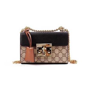 Bolsas baratas liberação 60% couro colagem aba corrente fivela ombro crossbody pequeno quadrado feminino 70% off loja atacado