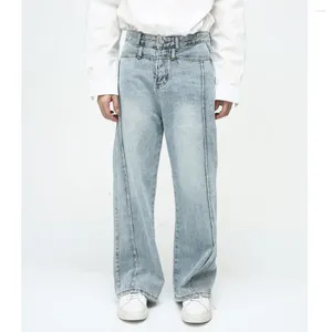Мужские джинсы 2024, весенняя мода, винтажные, уличные, повседневные, в стиле ретро, корейские, на молнии, однотонные, хлопковые, свободные