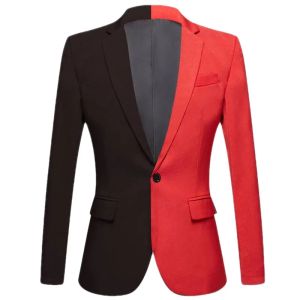 Jaquetas masculinas ternos de emenda único botão branco preto vermelho casamento noivo smoking terno fino ajuste blazer negócios wear formal jaquetas masculinas