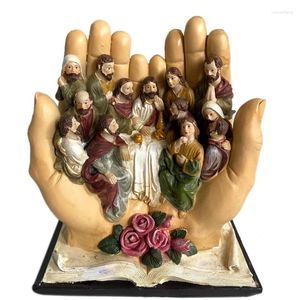Декоративные статуэтки, сцена Тайной вечери, Иисус и 12 учеников, религиозная статуя, христианская католическая фигурка, декор, подарок-A