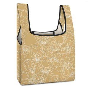 Sacos de compras padrão personalizado bolsas dobráveis grande bolsa de alimentos marrom capacidade saco reutilizável lazer viagem