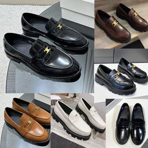 Luxury Shoes Plate-Forme Designer Shoes Women Shoes Metal Logo Loafers Polished Cowhide Chaussure Outdoor Shoes Loafers Women Sandaler Famous Designer Women