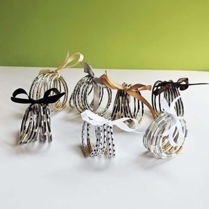 Bracciale a nastro da donna con stampa leopardata a tubo trasparente da 7 pezzi, bracciale rigido Jerry