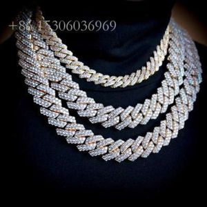 Jewelry Necklace Men Hip Hop Sier Miami Diamond VVS Moissanite Cuban Link Chain