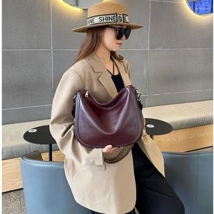 Umhängetaschen LOMANTINA 2 Riemen Crossbody für Frauen 2024 Luxus Weiche Pflanzliche Kneten Kuh Leder Trendy Mode Handtaschen Totes