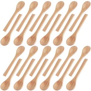 Coffee Scoops Retail 40Pcs Wooden Small Spoons Mini Tasting Soup For Tea Condiments Kitchen Supplies