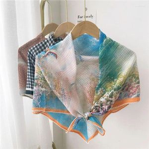 Scarves Thin Style Sun Protection Large Square Scarf Shawl Headband Fashion Women Cotton Linen Neckerchief Kerchief Bandanas