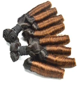 Ombre brasileiro duplo desenhado saltitante 1b30 funmi virgem cabelo humano pacotes extensões tece para woman1390387