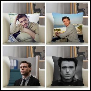 Travesseiro Musife Richard Madden Fronha Capa quadrada personalizada com zíper 35 40 45 45cm Gota