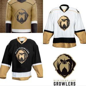 CUSTOM ECHL New Third Jersey Custom Herren Damen Jugend Home Away Hockey Jersey Gold Weiß Schwarz