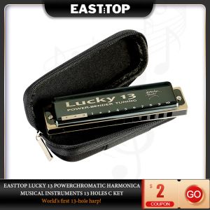 الآلات Easttop Lucky 13 Harmonica Musical Instruments 13 Holes Power Bender Key للمبتدئين