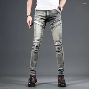 Jeans da uomo 2024 Primavera E Autunno Tendenza Moda Retro Elastico Casual Slim Confortevole Traspirante Pantaloni Piccoli Piedi 28-36