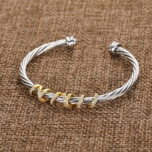 Designer Modeschmuck Armband Goldschmuck Sterling Silber Armband Geflochtenes Kreuz Armband Diamant Männer Frauen dhgate Diamant Luxus Geburtstagsgeschenk für