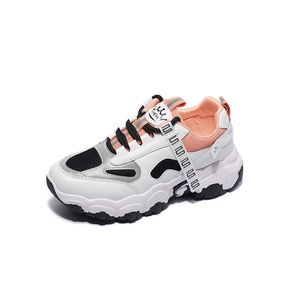 HBP Non-vars kvinna Chunky Sneakers Lace Up Female Walking Shoes Fashion Ladies Platform White Womens Footwear