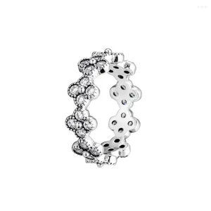 Cluster Rings Oriental Blossom 925 Sterling Silver smycken med Clear CZ