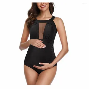 Women's Swimwear 2024 Woman Swimsuit One-Piece Suits Open Back Solid Swim Clothing Push Up Pregnant Plus Size High Waisted Bathing