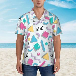 Camicie casual da uomo Camicia hawaiana Beach Memphis Forme Camicette Motivo geometrico Cool Uomo Maniche corte Abbigliamento Harajuku